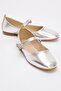 Women's Belted Stoned Blunt Toe Ballerinas Silver