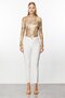 Modailgi Side Pocket Skinny Leg Trousers Ecru - 2
