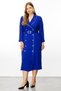 Cobalt Blue - Fashion Stripe Stone Detailed Double Breasted Dress - 2