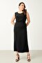 Modailgi Back Pleated تنورة طويلة كلاسيكية باللون الأسود - 2