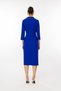 Cobalt Blue Modailgi Midi Length Three Quarter Sleeve Dress - Pleat Detail on the Waist - 6