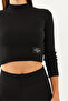 Women's Black Corded Label Detailed Top and Bottom Set 60251908 - 6