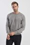 Gray Slim Fit Crew Neck Knitwear Sweater - 3