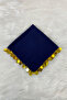 Large Size Chiffon Halay Handkerchief, 50X50Cm Navy Blue Gold 1 Piece, Bride Groom Wedding Henna Promise Circumcision Bride - 6