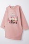 Girl's Tunic Dress with Hat, Printed, 5-10 Years Old, Dried Rose Color - 3
