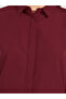 Solid Button Down Collared Shirt with Extended Sleeves - 4