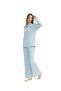 U.S. Polo Assn. Women's Blue Melange Round Neck Pajama Set - 4