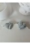 Grey Color Natural Backdrop Silver Detail Polymer Clay Heart Earrings - Valentine's Day Gift with Steel Needle - 2
