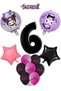 Kuromi Balloon Birthday Balloon Set Purple Pink Black Happy Birthday Printed Balloon and Black Numeral Balloon