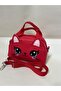 Red Child Handbag Pom-Pom Female Child Shoulder Bag - 3