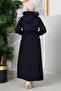 Eflin Hooded Hijab Coat Navy Blue - 6