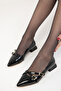 Black Patent Leather Women's Classic Heeled Shoes 19764 - 4