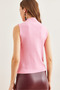 Women's Candy Pink Stand Collar Soft Touch Flexible Blouse Blz- 19002766 - 2