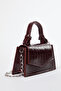 Bordo Dokulu Çapraz Askılı Kadın Mini Boy City Çanta TWOAW25OC00001 - 5