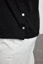 Siyah Çıt Çıt Düğme Detaylı Regular/Normal Kalıp Örme Büyük Beden Sweatshirt TBBAW25AO00039 - 4