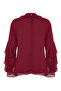 X AI Bordo Kolları Fırfırlı Şifon Tunik TCTAW25UK00010 - 10