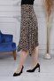 تنورة ليوبارد غير متماثلة بخصر مطاطي G021 - 6