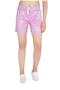 Women's Light Pink Pocket Elaborate Shiny Shorts - 4