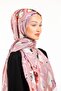 Cream Powder Geometric Pattern Pavia Series with Shawl Scarf Hanger and Gift Set 90x200 Cm