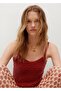 Women's Red Short Knitted Tshirt - 6
