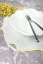 طقم تقديم أمريكي مكون من 4 قطع مطرز باللون الأصفر - 2