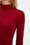Bordo Dik Yaka Çıtçıtlı Örme Body TWOAW21BD0008 - 4