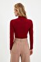 Bordo Dik Yaka Çıtçıtlı Örme Body TWOAW21BD0008 - 5