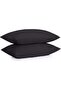 100% Cotton Ranforce Pillow Case - Black - Set of 2 50x70 - - 2