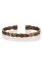 Women's Antique Yellow Plated Knitted Textured Adjustable Bracelet - 4