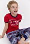Base. Polo Assn Licensed Skate Red Navy Blue Young Men's Short Sleeve Pajama Set