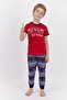 Base. Polo Assn Licensed Skate Red Navy Blue Young Men's Short Sleeve Pajama Set - 2