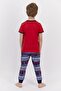 Base. Polo Assn Licensed Skate Red Navy Blue Young Men's Short Sleeve Pajama Set - 3