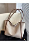 Canvas Shoulder Bag with Tan Detailed Strap