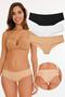 Women's - Brazilian Panty Laser Cut Panties 3-Pack Set Mixed