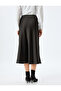 Standard Waist Slim Fit A-Line Midi Length Satin Skirt - 4