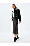 Standard Waist Slim Fit A-Line Midi Length Satin Skirt - 2