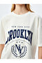 Oversize T-Shirt College Printed Crew Neck Short Sleeve Cotton - 5