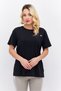 Women Sportswear Fit Short Sleeve Brand Logo Training Tops, Black