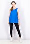 Women Round Neck Sleeveless Pull Over Tank Top, Blue - 4