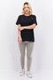 Women Sportswear Fit Short Sleeve Brand Logo Training Tops, Black - 2