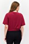 Women Sportswear Fit Short Sleeve Training Top, Maroon - 3
