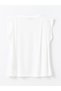 Alita City Farkıyla Lcw Everyday White Combed Cotton Plain Oval Neck Short Sleeve Women's Blouse - 6