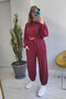 Claret Red Women's Sweat Tracksuit Set - 100% Modal Fabric - 6