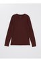 Lcwaikiki Classic Gray Melange Crew Neck Long Sleeve Combed Cotton Men's T-Shirt - 5