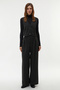 Women's Black Striped Wide Leg Pants
