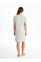 Lcwk Empty Neck Printed Short Sleeve Maternity Nightgown - 5