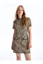 Esvab • Modern & Distinctive Zero Roba Collar Leopard Embroidered Short Sleeve Dress - 2