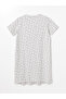 Lcwk Empty Neck Printed Short Sleeve Maternity Nightgown - 7