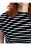 Lcw Vision White Mock Neck Striped Dress - 3