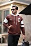 Sporty Stripe Detailed Hooded Sweatshirt - Brown